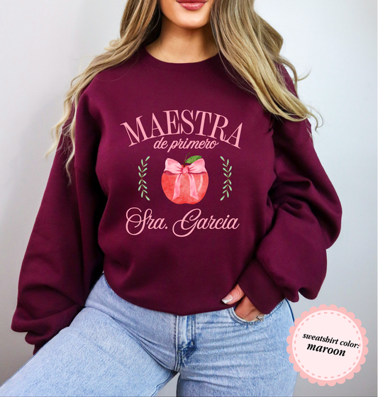 Custom Apple Bow Sweatshirt