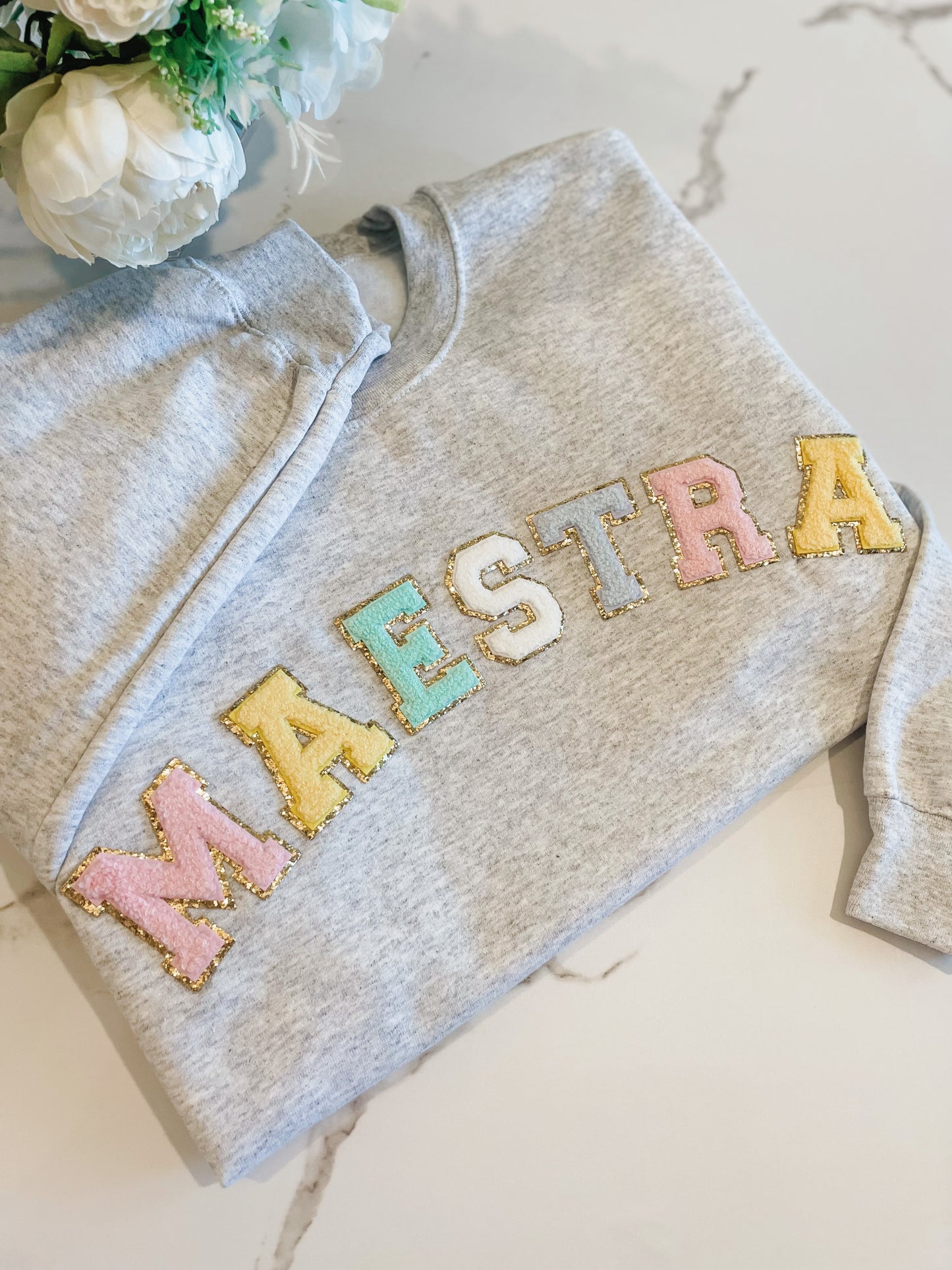 Maestra Letter Patch Sweatshirt
