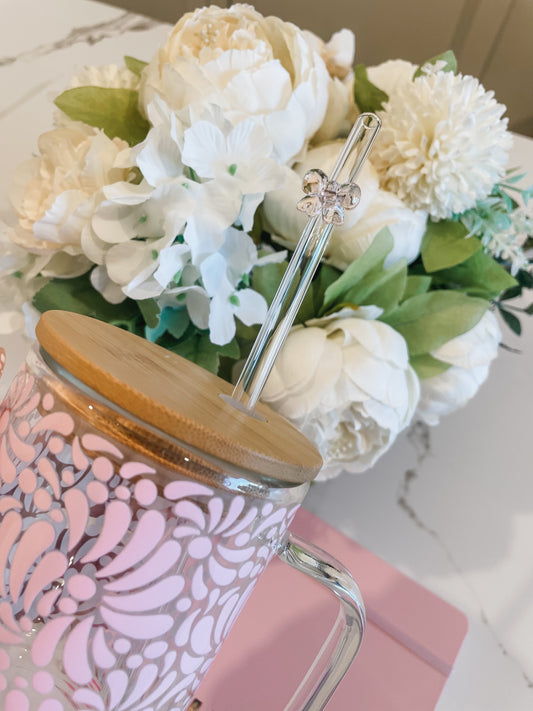 Pink Talavera Glass Mug (15oz)