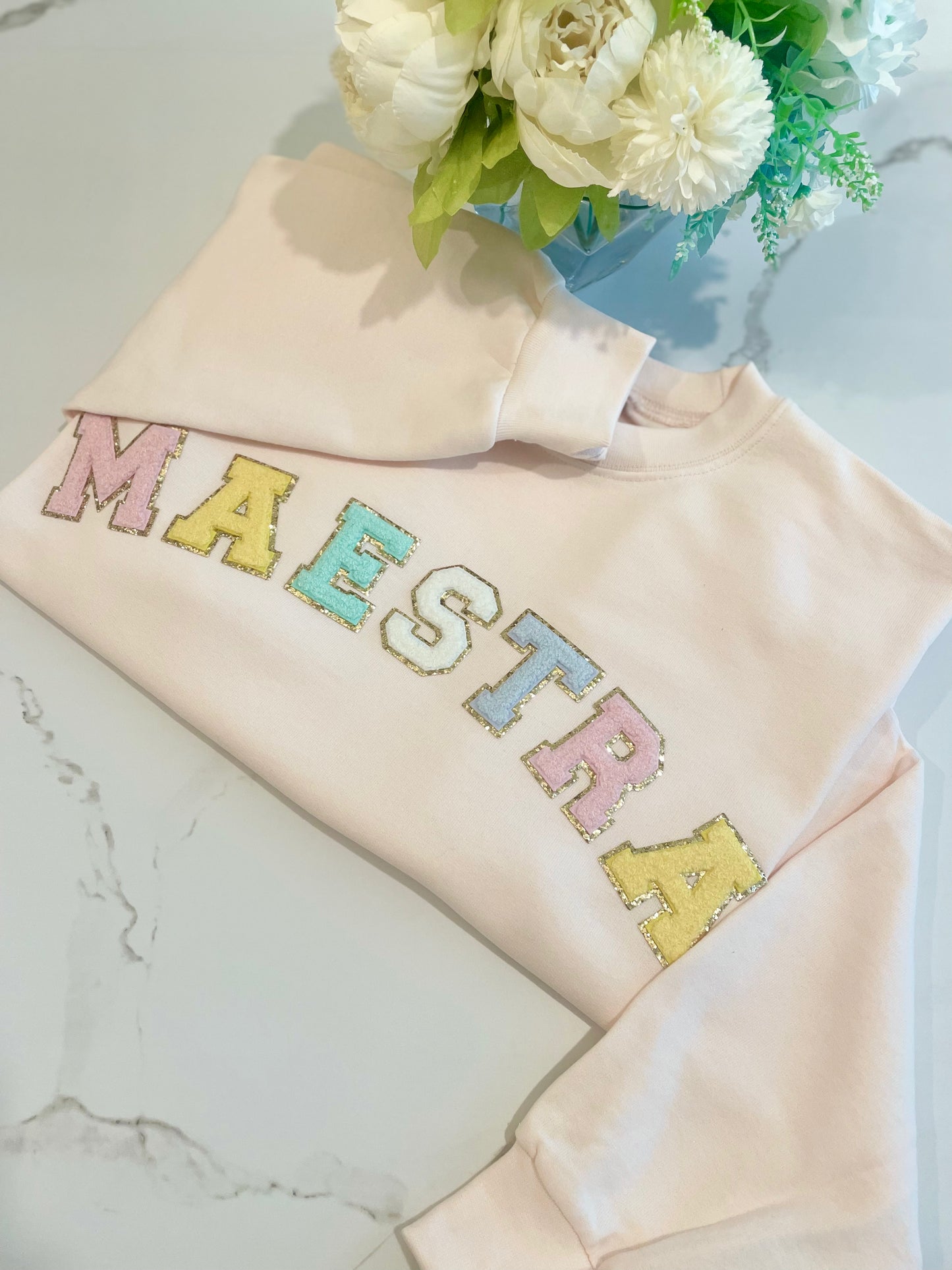 Maestra Letter Patch Sweatshirt