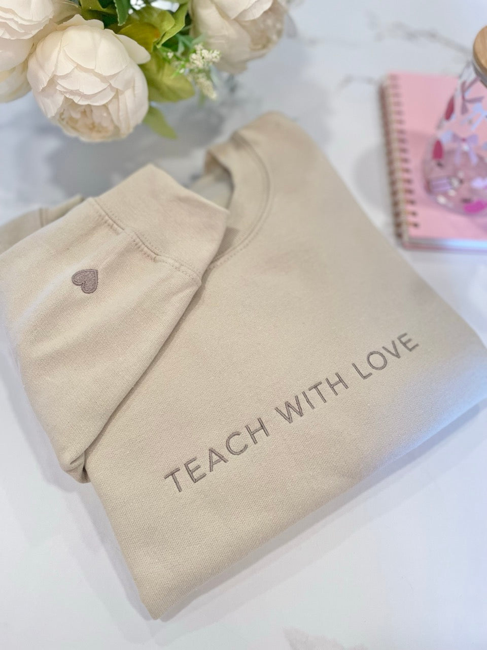 Teach With Love Embroidered Sweatshirt