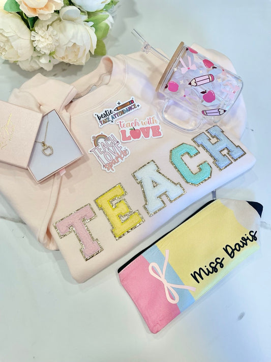 Teacher Rainbow Sweatshirt Gift Box