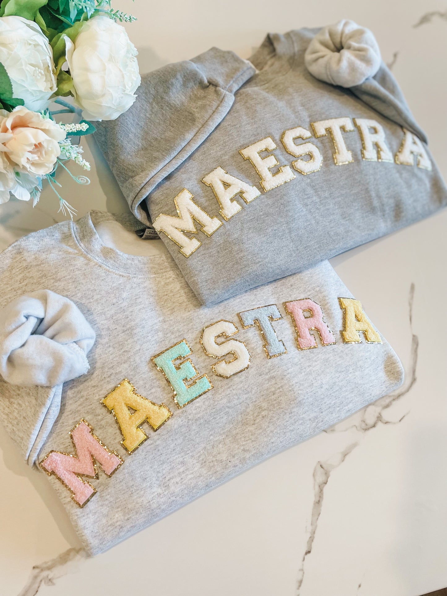Maestra Letter Patch Sweatshirt