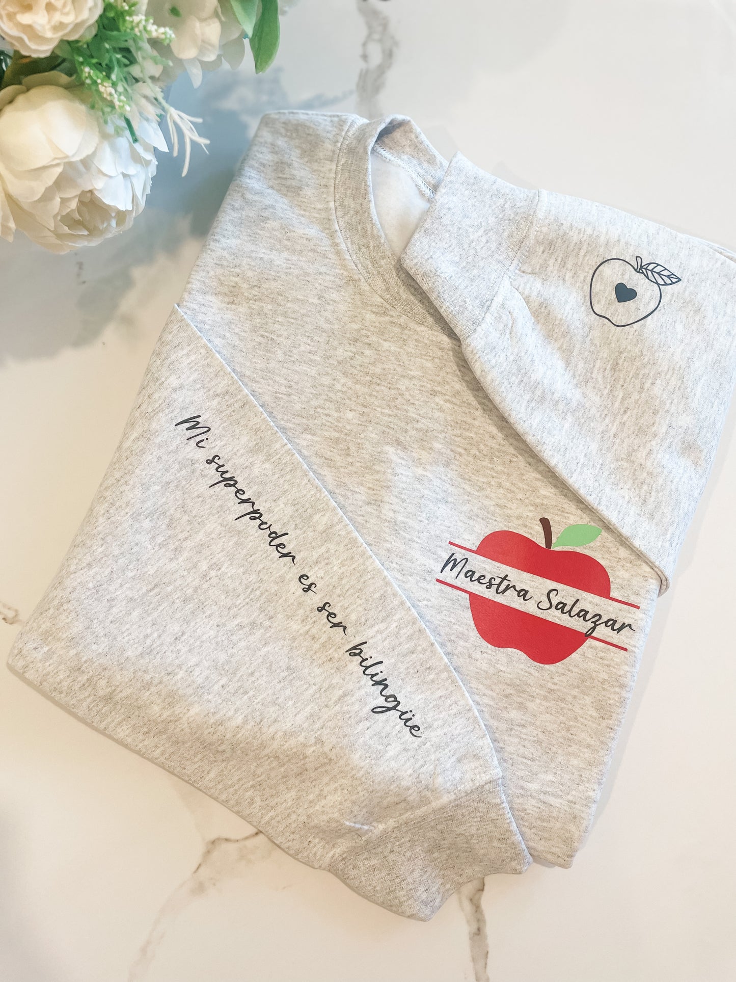 Custom Apple Sweatshirt - Ash