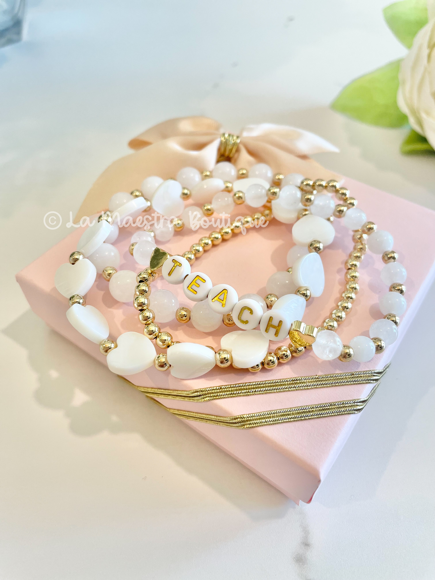 Teach Stone Bracelet Set