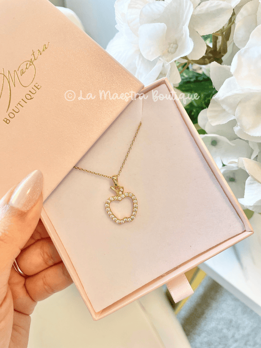 Teacher Apple Pendant Necklace