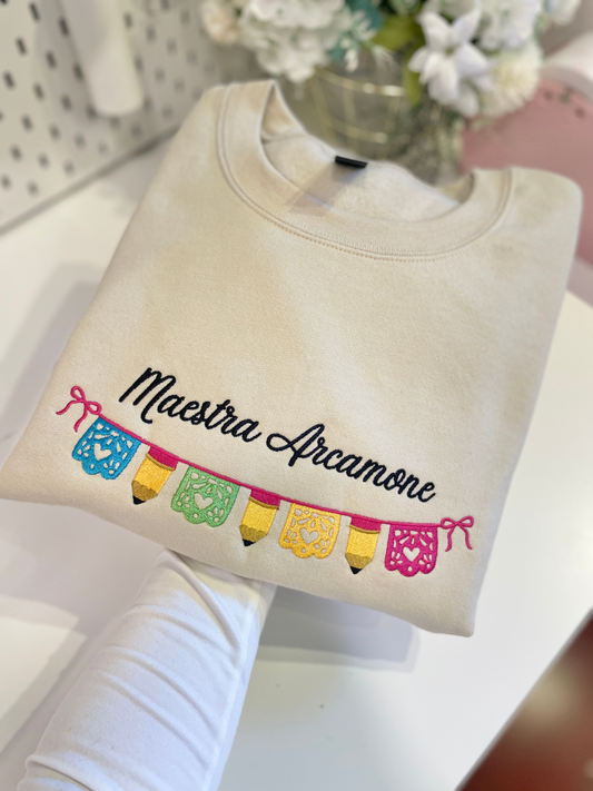 Custom Papel Picado Embroidered Sweatshirt