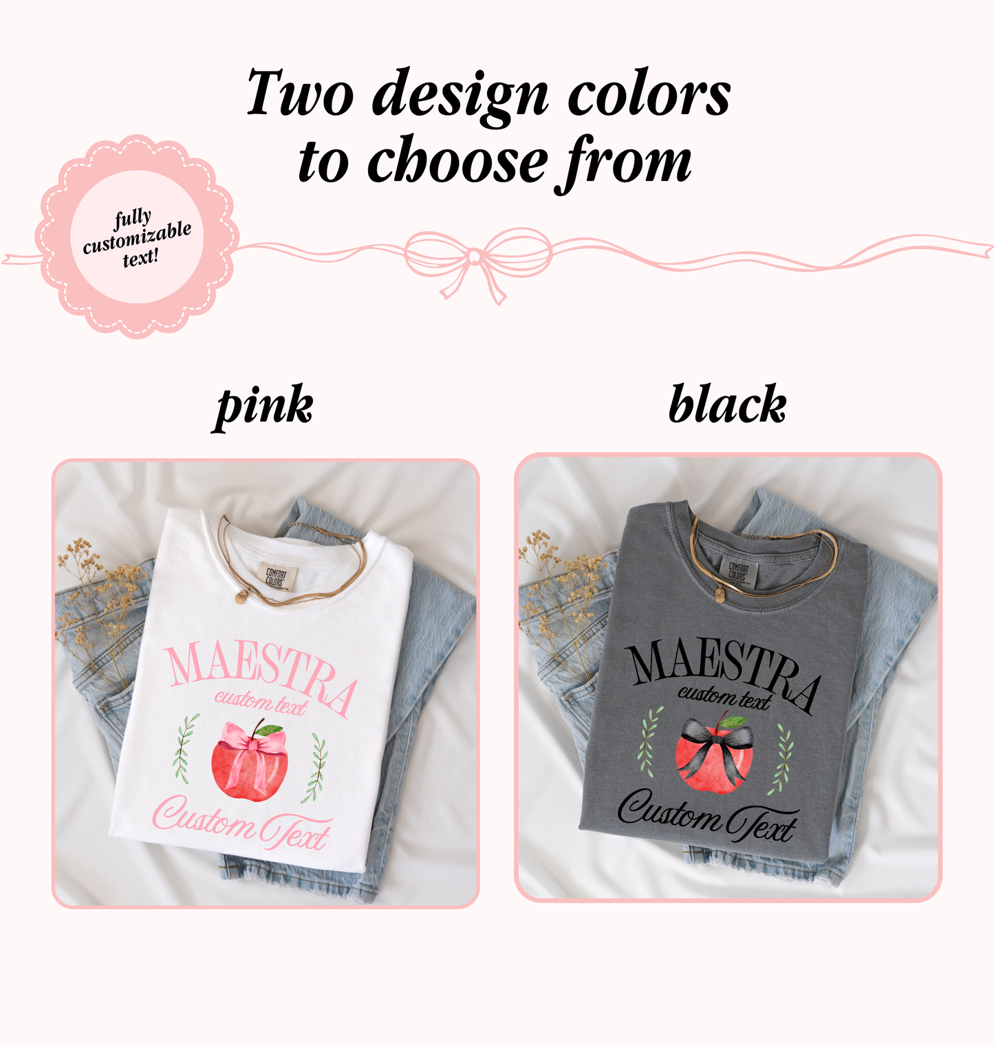 Custom Apple Bow Tshirt