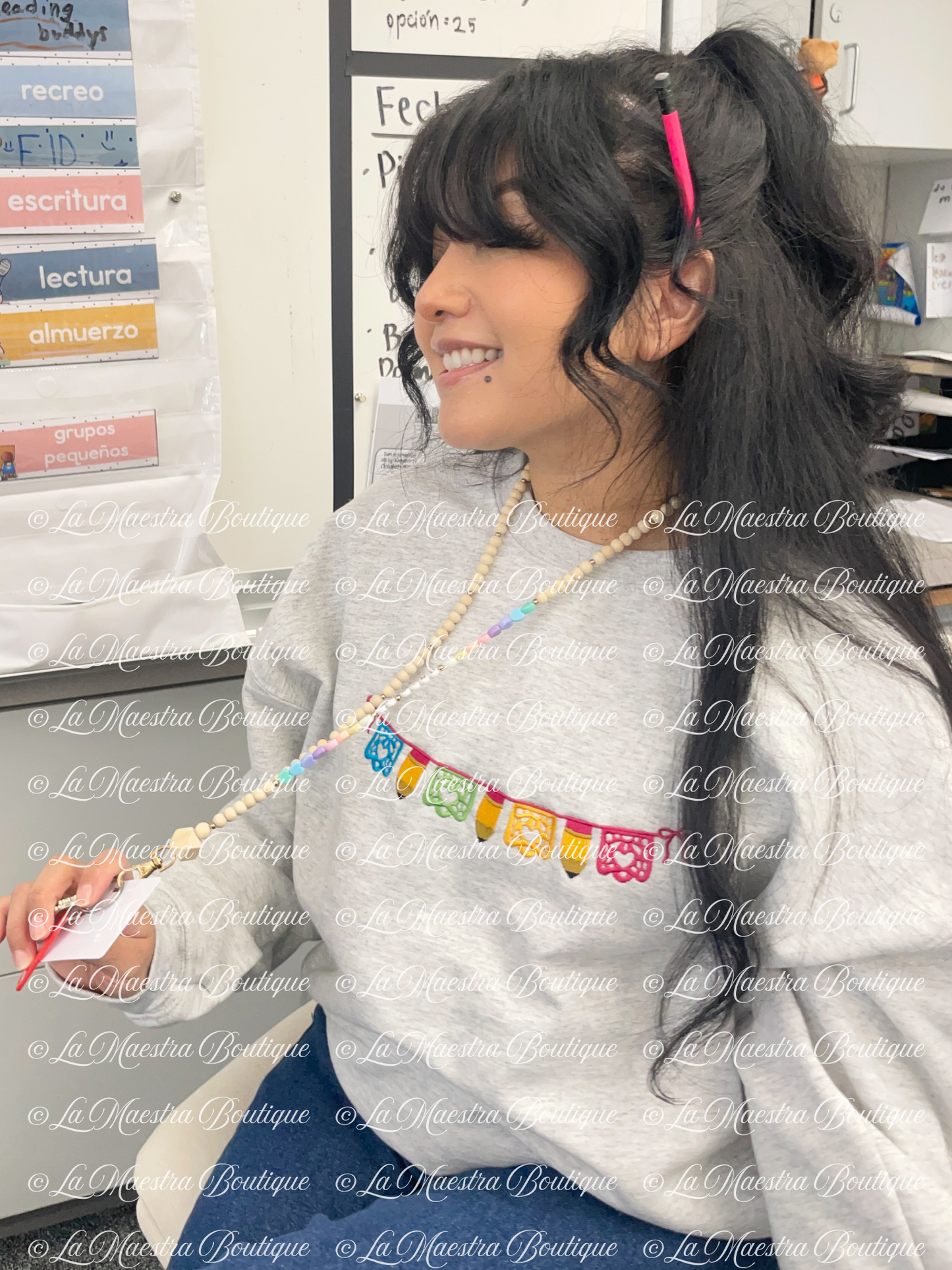 Embroidered Papel Picado Pencils Sweatshirt