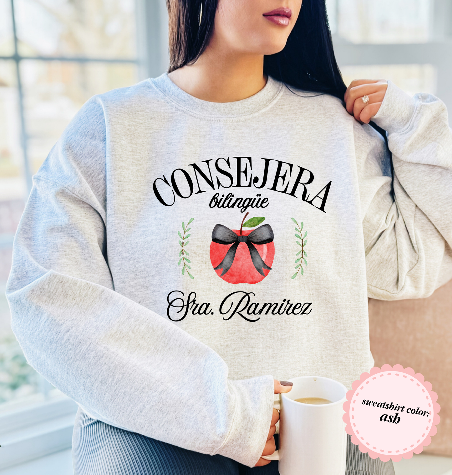 Custom Apple Bow Sweatshirt