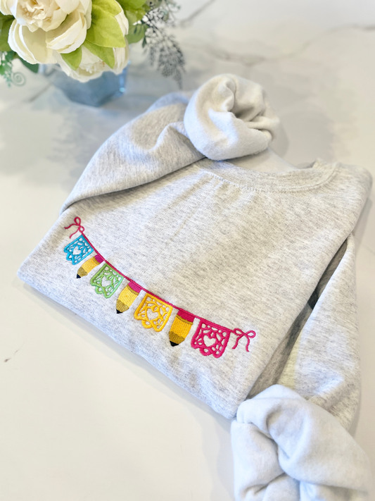 Embroidered Papel Picado Pencils Sweatshirt