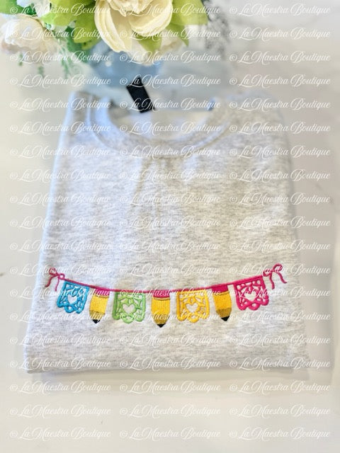 Embroidered Papel Picado Pencils Sweatshirt