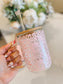Pink Talavera Glass Mug (15oz)
